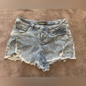 Jean shorts, very short, high waisted